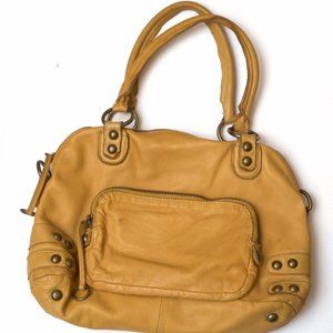 Linea Pelle Collection Mustard Yellow Leather Bag